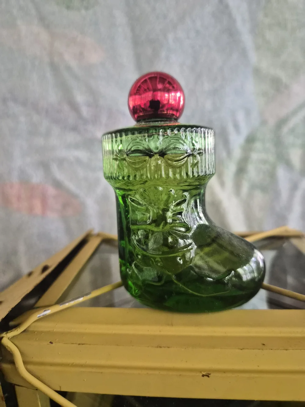 Avon Christmas Surprise Sock Purfume Glass Bottle